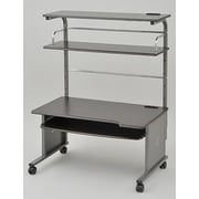 多収納パソコンデスク 幅90cm ロータイプ ダークブラウン EST-90S(DBR/BR)