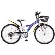 子ども用自転車 ファイヤーウィンド226-G 22型 外装6段変速 ブルー/ホワイト MK-14-029
