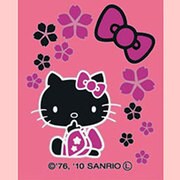 FHK-BK-01 [ハローキティ（HELLO KITTY） ハッピーフラワーステッカー さくら ブラック]