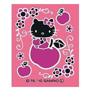 FHK-BK-03 [ハローキティ（HELLO KITTY） ハッピーフラワーステッカー りんご ブラック]