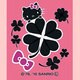 FHK-BK-04 [ハローキティ（HELLO KITTY） ハッピーフラワーステッカー クローバー ブラック]