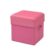 収納付スツール(取っ手付) シングル(幅32 奥行32) ピンク MSS-3030HT(PI)
