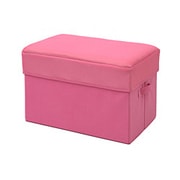 収納付スツール(取っ手付) ダブル(幅50 奥行32) ピンク MSS-3050HT(PI)