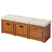 収納ボックス付ベンチ（幅112） オークブラウン BC-3(OBR)