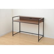 棚付きパソコンデスク （幅120cm） コンセント付 ウォルナット×ブラック MMD1256WL/BK