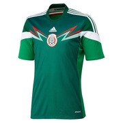 AD588 [FMF サッカーメキシコ代表 ホーム レプリカユニフォーム 半袖 メンズ J/O ビビッドグリーンS13/ダークグリーン/ホワイト G86985]