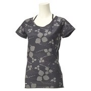 AML27 [蘭(ラン) ランニング 半袖Tシャツ レディース Lサイズ ブラック F49035]