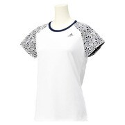 DDY74 [adidasbloom 半袖Tシャツ レディース Lサイズ ホワイト/カレッジネイビー F94457]