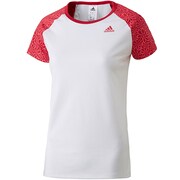 DDY74 [adidasbloom 半袖Tシャツ レディース Lサイズ ホワイト/バヒアピンクS14 F94454]