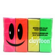 モデリングクレイ claytoon(1Pound)4色セット ネオン [工作用ねんど]