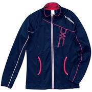 32JC421014 [ウォームアップシャツ レディース M ネイビー×ピンク]