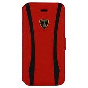 LB-SSHFCIP5-ET/D1-RD [iPhone5s/5専用手帳型本革ケース Genuine Leather Book Type Case ランボルギーニ公式ライセンス]