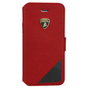 LB-SSHFCIP5-AV/D6-RD [iPhone5s/5専用手帳型本革ケース Genuine Leather Book Type Case ランボルギーニ公式ライセンス]