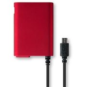 USBポート付 microUSB ACアダプター レッド BV-AC2A18-RD