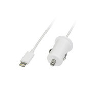 Lightningシガーソケット充電アダプタ 1A ホワイト GH-ALTCCA-WH