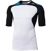 AJ439 [Techfit（テックフィット） COOL 半袖Tシャツ メンズ J/L ホワイト/ソーラーブルーS14/ブラック D82528]