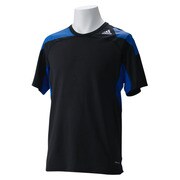WJ743 [Techfit（テックフィット） COOL フィッテッド 半袖Tシャツ メンズ J/S ブラック/ブルービューティーF10/ブラック D81338]