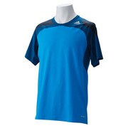 WJ743 [Techfit（テックフィット） COOL フィッテッド 半袖Tシャツ メンズ J/M ソーラーブルーS14/ブラック/トライブブルーS14 D81340]