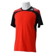 WJ743 [Techfit（テックフィット） COOL フィッテッド 半袖Tシャツ メンズ J/L ハイレス レッドF13/ハイレス レッドF13/ブラック D81343]