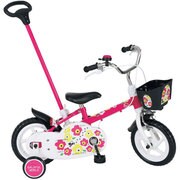幼児用自転車 カジキリ棒付き 12型 ピンク ガラフルワールド