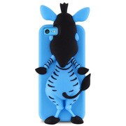 IPCCZEBRA3DBLUE [iPhone5/5s Happy Cartoon Covers ZEBRA ブルー]