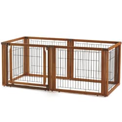 ペット用 木製3WAYサークル 6面70H ブラウン