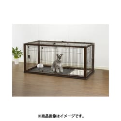 Richell ペットサークル　ダークブラウン リッチェル 木製スライドペットサークル ワイド ダークブラウン