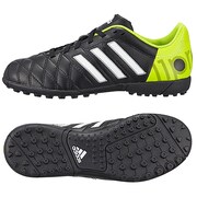 サッカーシューズ パティーク 11クエストラ TRX TF J キッズ 21.5cm ブラック×ランニングホワイト×ソーラースライム [F33124]