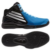 バスケットシューズ adizero(アディゼロ) Bash V レディース 24.0cm ブラック×ランニングホワイト×ソーラーブルーS14 [G98340]