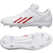 adizero(アディゼロ) FIXMETAL 3 low 野球シューズ メンズ 28.5cm ランニングホワイト/ユニバーシティレッド/メタリックシルバー [G66877]