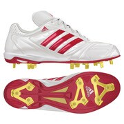 adipure IC low 2 野球シューズ メンズ 25.0cm ランニングホワイト/ユニバーシティレッド/メタリックシルバー [G66879]