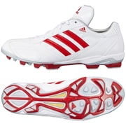 adipure TPU low 2 野球シューズ メンズ 24.5cm ランニングホワイト/ユニバーシティレッド/メタリックシルバー [G66880]