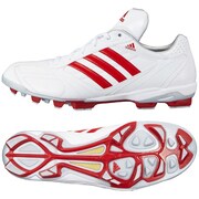 adipure TPU low 2 野球シューズ メンズ 25.5cm ランニングホワイト/ユニバーシティレッド/メタリックシルバー [G66880]