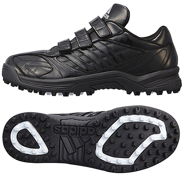adipure JP Trainer 野球シューズ メンズ 28.5cm ブラック/ブラック/メタリックシルバー [G66824]