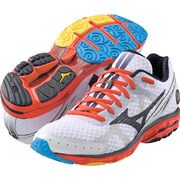 WAVE RIDER 17 SLIM（ウエーブライダー 17 SLIM） ランニングシューズ メンズ 25.5cm ホワイト×ブラック/オレンジ [J1GC1405 09]