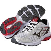 WAVE ADVANCE SW（ウエーブアドバンスSW） ランニングシューズ メンズ 28.5cm ホワイト×ブラック/レッド [J1GE1451 09]