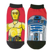 SWSOC06 [キャラックス スターウォーズ C-3PO&R2-D2 レディースソックス 22～24cm RD×BK]