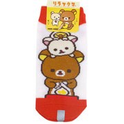 RKSOC436 [キャラックス リラックマ 目玉焼 キッズソックス 13～18cm WH×RD]