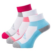 M36804 [KIDS 3P アンクル ソックス DDV16 ホワイト/バヒアピンク S14/テックグレーF12 21～23cm 3足入り]