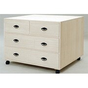 総桐押入れ収納ワゴン（幅83）ナチュラル UDW-8375