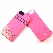 HYBRID SNAP CASE & ATTACHABLE EXTENDED BATTERY SLEEVE 1500MAH FOR iPhone 5 (CORAL)