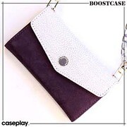 SNAP CASE FOR iPhone 5 (US LIP PRINT) & ATTACHABLE CROSSBODY WALLET (PEARL STINGRAY / PURPLE SUEDE)