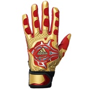 F93615 [ADIDAS PRO バッティンググローブ Jr 両手用 DDQ73 キッズ Lサイズ メタリックゴールド/ユニバーシティレッド]