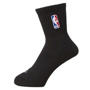 E05507 [NBA アンクルソックス M9868 メンズ 29～31cm ブラック/ホワイト]