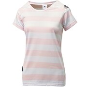D82259 [ウィメンズ クライマ ボーダー Tシャツ AKV45 レディース J/OT パールアメジストS14/ホワイト]