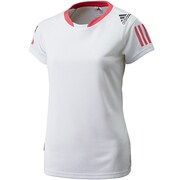D82266 [W clima Tシャツ AKV46 レディース J/M ホワイト/バヒアピンクS14]