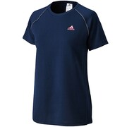 F87897 [ESS ワッフル 半袖 Tシャツ DDE09 レディース J/M カレッジネイビー]