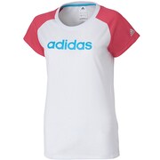 F88748 [AT リニア SS ロゴ Tシャツ DDI38 レディース J/S ホワイト/バヒアピンクS14]