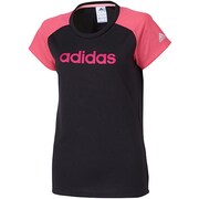 F94342 [AT リニア SS ロゴ Tシャツ DDI38 レディース J/S ブラック/バヒアピンクS14]