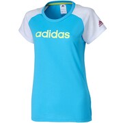 F94344 [AT リニア SS ロゴ Tシャツ DDI38 レディース J/M サンバブルーS14/ホワイト]